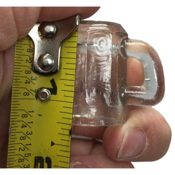 Vintage Small Miniature Japan Clear Glass Handled Root Beer Mug - Picture 7 of 7